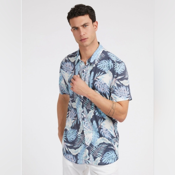 TheoryIrving Shade Flannel Shirt GUESS - Picture 1 of 7